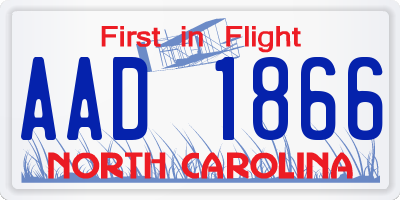NC license plate AAD1866