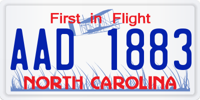 NC license plate AAD1883