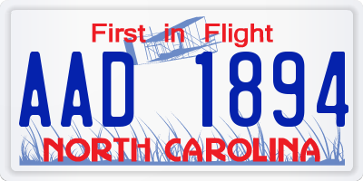 NC license plate AAD1894