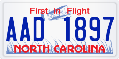NC license plate AAD1897