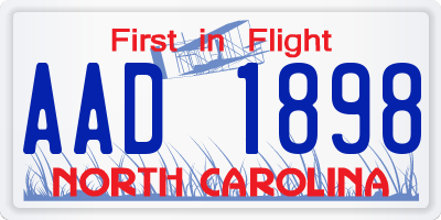 NC license plate AAD1898