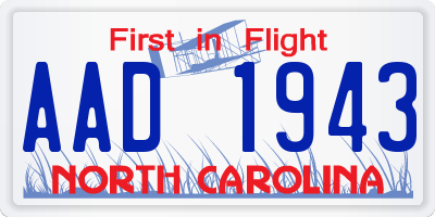 NC license plate AAD1943