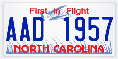 NC license plate AAD1957