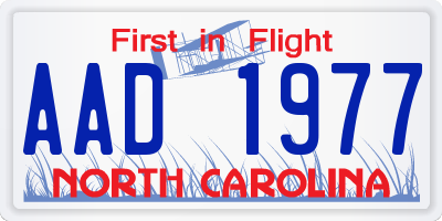 NC license plate AAD1977