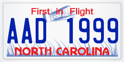 NC license plate AAD1999
