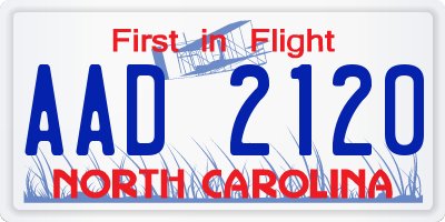 NC license plate AAD2120