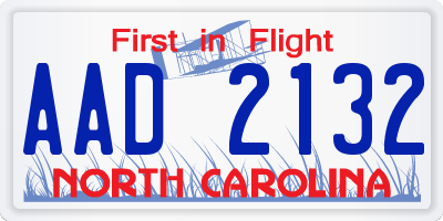 NC license plate AAD2132