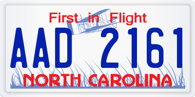 NC license plate AAD2161