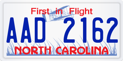 NC license plate AAD2162