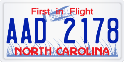 NC license plate AAD2178
