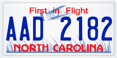 NC license plate AAD2182