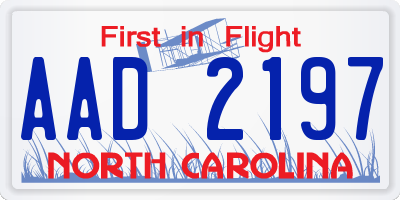 NC license plate AAD2197