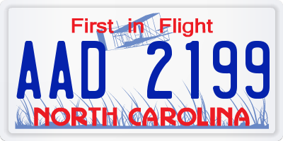 NC license plate AAD2199