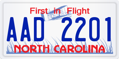 NC license plate AAD2201