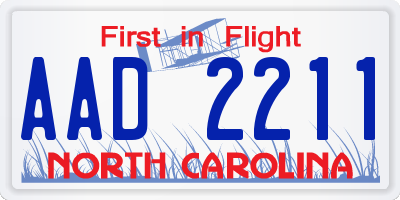 NC license plate AAD2211
