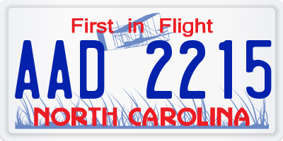 NC license plate AAD2215