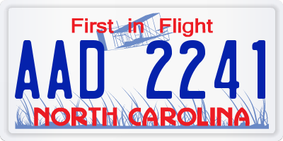 NC license plate AAD2241
