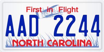 NC license plate AAD2244
