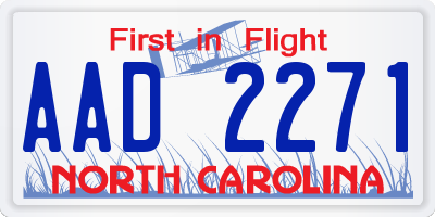 NC license plate AAD2271