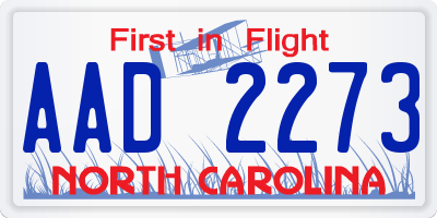 NC license plate AAD2273