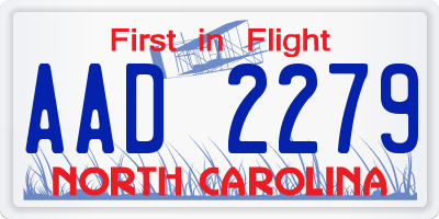 NC license plate AAD2279