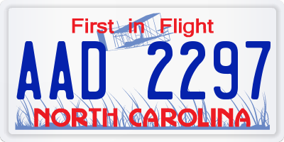 NC license plate AAD2297