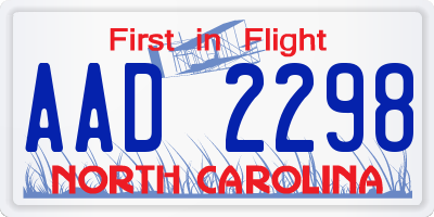 NC license plate AAD2298