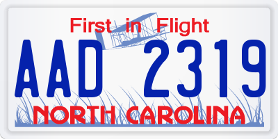 NC license plate AAD2319