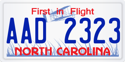 NC license plate AAD2323