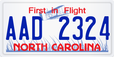 NC license plate AAD2324