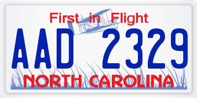 NC license plate AAD2329