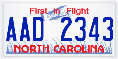 NC license plate AAD2343