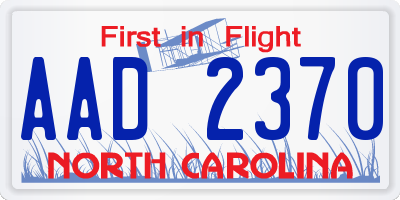 NC license plate AAD2370