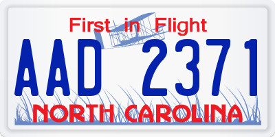 NC license plate AAD2371