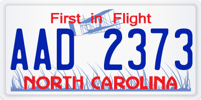 NC license plate AAD2373