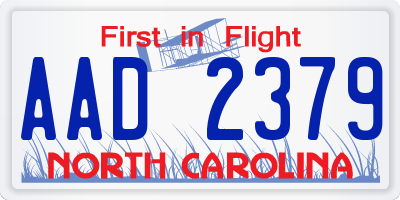 NC license plate AAD2379