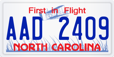 NC license plate AAD2409