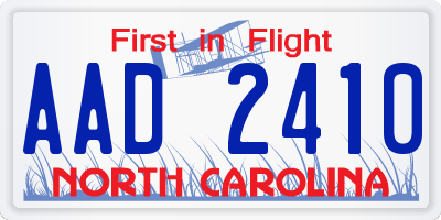 NC license plate AAD2410