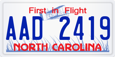NC license plate AAD2419