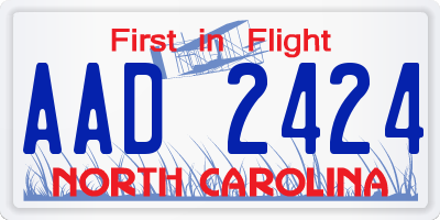 NC license plate AAD2424