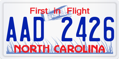 NC license plate AAD2426