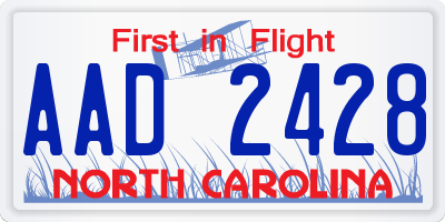 NC license plate AAD2428
