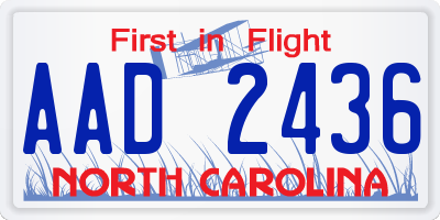 NC license plate AAD2436