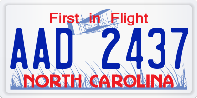 NC license plate AAD2437
