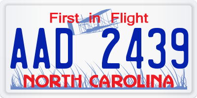 NC license plate AAD2439