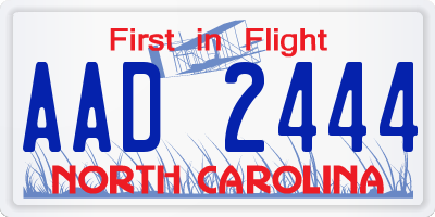 NC license plate AAD2444