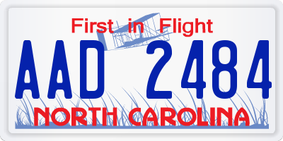 NC license plate AAD2484