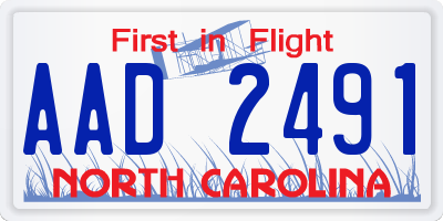 NC license plate AAD2491