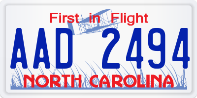 NC license plate AAD2494