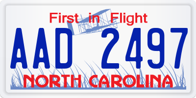 NC license plate AAD2497